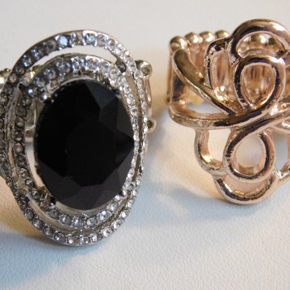 Bling Stretch Rings Assorted Lot of 8 Rings - Picture 8 of 9